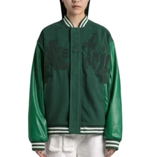 House of Sunny Take a Trip Bomber Jacket Womens XS Green