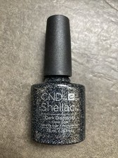 Genuine CND Shellac Gel UV LED Nail Polish Dark Diamonds, Black Glitter 3/4 Full