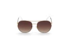 Guess GU7686 32F Gold  White Metal Round Aviator Sunglasses Frame 59-17-140 32F