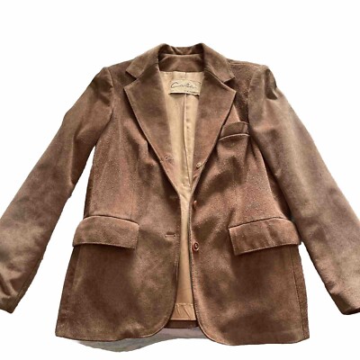 Mantel Wildleder Longblazer Vintage Suede Blazer Jacket By Carla