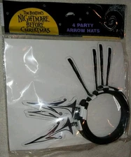 VINTAGE TIM BURTON DISNEY NIGHTMARE BEFORE CHRISTMAS PARTY HATS PKG OF 4 NEW NBX