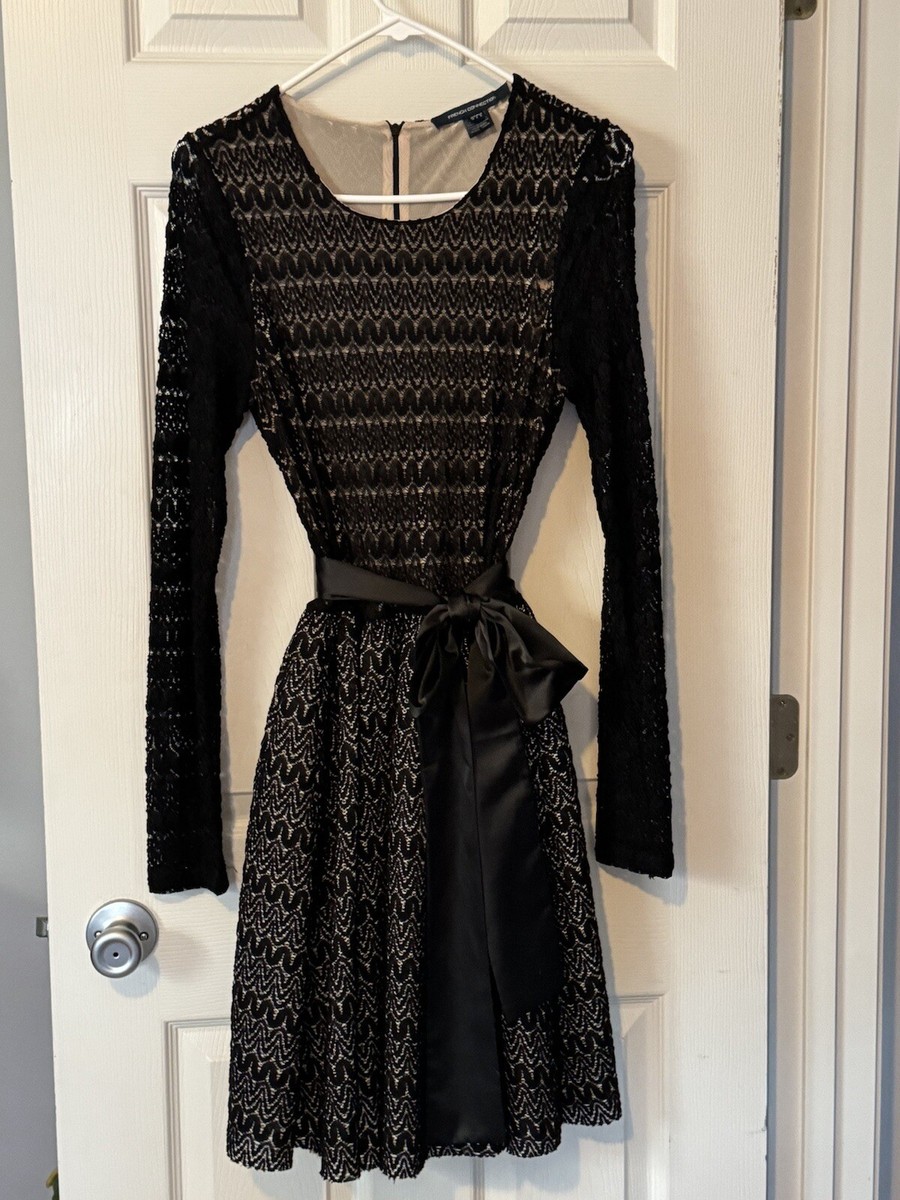 french connection black silk dress French Connection Women's Carey Velvet-Strap Satin Minidress