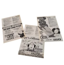 Vtg 90's The CRITIC Animated TV Show Print ADs Lot of 3 John Lovitz Movie Critic