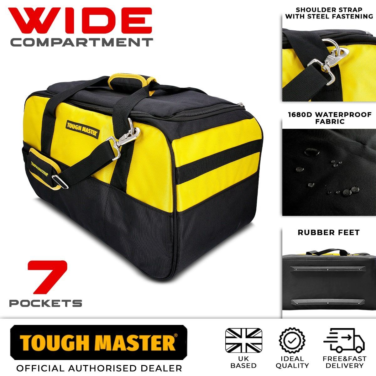 Professionals 22inch Durable Tool Bag Shoulder Strap MultiPurpose