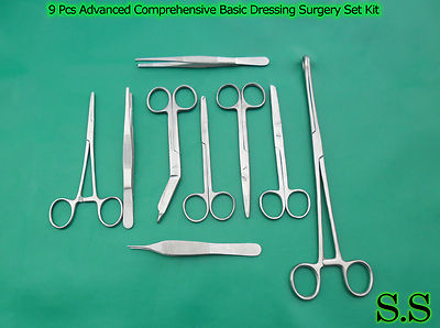  9 PCS ADVANCED COMPREHENSIVE BASIC DRESSING SURGERY SET Kit SURGICAL INS DS-728