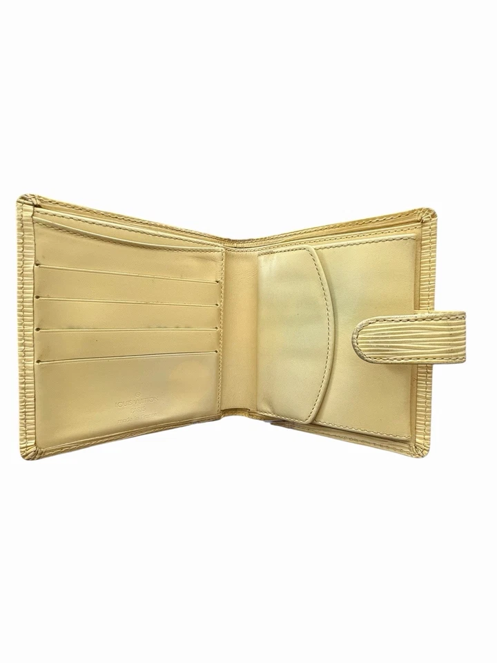 Cartera compacta Louis Vuitton Epi Porte Billetes amarilla MI0082 auténtica usada Foto 3 de 4