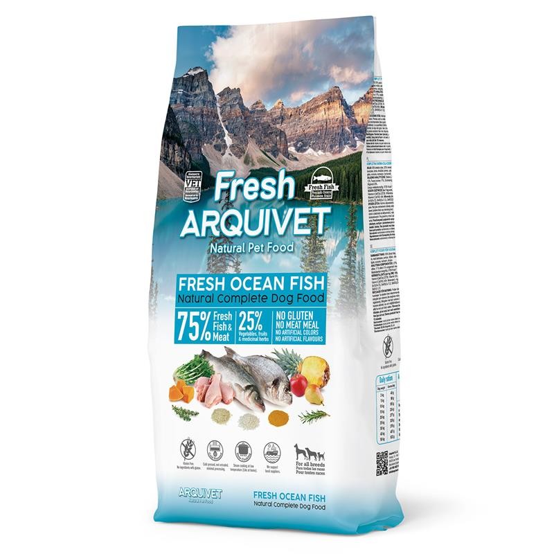 Croquettes Poisson Océan Arquivet 10kg pour Chien Difficile au Repas Alimentation Tendre