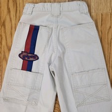 Y2K 2000s Lee Pipes JNCO Style Khaki Embroidered Wide Leg Baggy Kids Skate Pants