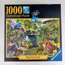 Ravensburger Puzzle 1000 Pc TIME FOR LUNCH #80981 Bird Feeder 27"x20" Germany