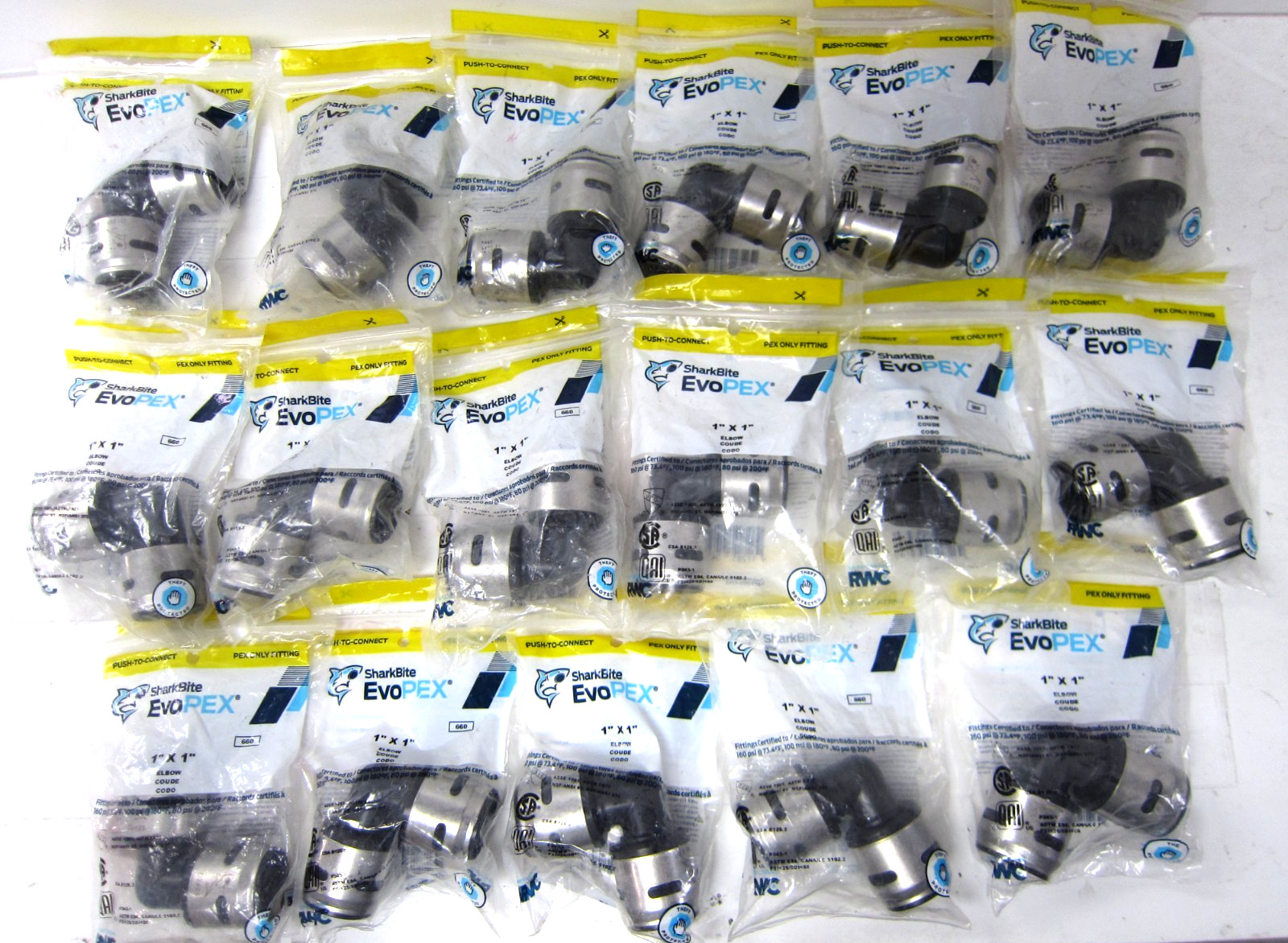 SharkBite EvoPEX 1" x 1" Push to Connect Elbow Fitting (17-Pack)  -SEALED!