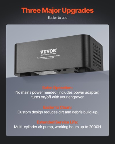 VEVOR 50L/min Luftpumpe 36W Air Assist Luftunterstützungsset für Lasergravierer - Bild 4 von 12