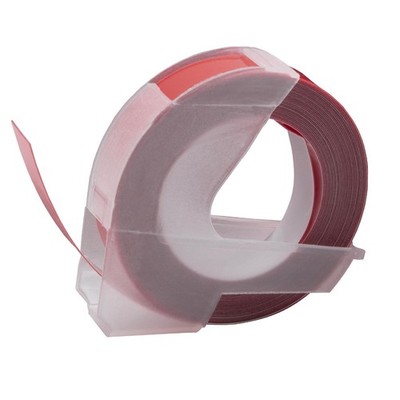 3D Schriftband für Dymo Label Buddy 20008 Mini Maxi 1755 Weiß/Rot 9mm 3m