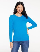 Cashmere Crewneck Sweater at Talbots, NWT 199, color POND BLUE, have all size
