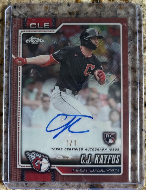 2026 Topps Chrome Logofractor C.J. Kayfus RC ROSEGOLD AUTO! Guardians #RA-CK /1