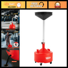 8 Gallon Waste Oil Drain Tank - Portable Fluid Drainer with Adjustable Funnel, W