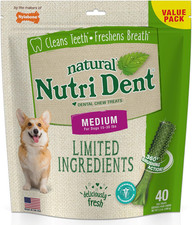 Nutri Dent Dog Dental Treats - Natural Dog Teeth Cleaning Breath Freshener - D