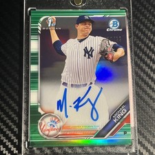 2019 Bowman Chrome MICHAEL KING AUTO PROSPECTS AUTOGRAPH GREEN REFRACTOR #01/99