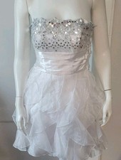 Masquerade Dress Sz. 5/6 White Prom Formal Short Strapless Fit & Flare Ret $100