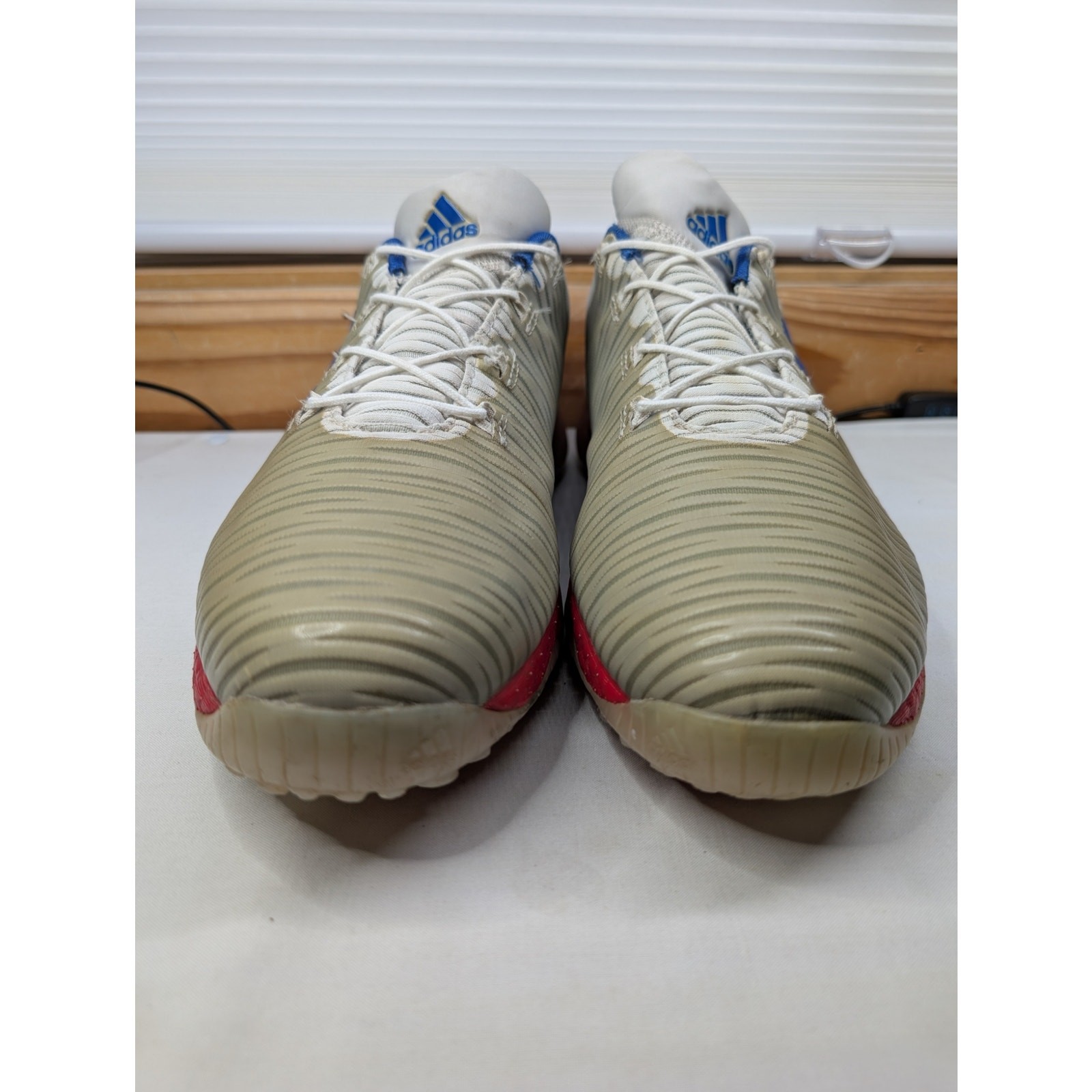 Adidas Barricade Boost USA Men’s Tennis Shoes White Blue Red Performance Sz 11 image 6