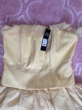 Giselle corset waist chiffon maxi dress! BRAND NEW WITH TAGS Butter yellow strap