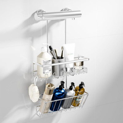 Houseup Hanging Shower Shelf - No Drill Shampoo Holder for Bathroom Organizer