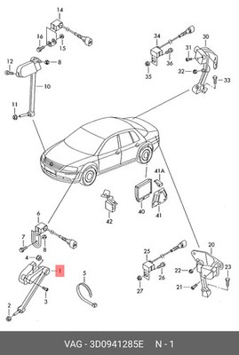 Genuine Volkswagen Phaeton 3D Level Sensor Front Left With Poles 3D0941285E
