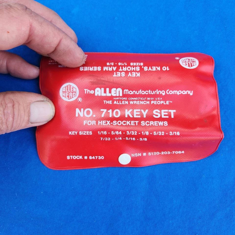 Allen 10-Piece No. 710 Hex Key Set in Pouch SAE  1/16" to 3/8" - new - Image 3 of 4