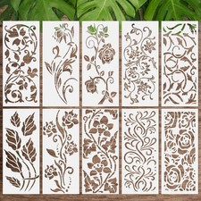 10 Pieces Leaf Floral Painting Stencils 8 inches by 4 inches, Style 2