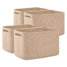 4 Pack Storage Baskets for Organizing, Cube Storage Bins for Shelves, Rectang...