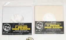 Two 25 PACK 7" Record Poly-Lined Inner Sleeves  White 25 pack  Ivory 25 pack