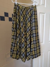 Niko And Beautiful Yellow Black Plaid Skirt Size M