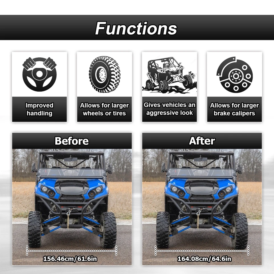 4Pack 4x137mm 1.5" Wheel Spacers M12x1.25 For Kawasaki Mule 3000/3010/4000/4010 - Image 3 of 4