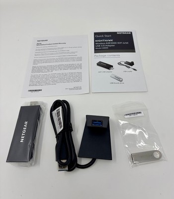 Netgear Nighthawk A8000 WiFi 6 / 6E USB 3.0 Adapter Tri-Band AXE3000 Gaming A+