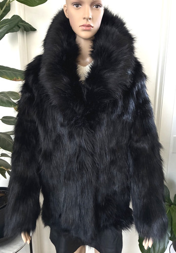 Unreal Fur Premium Rose Jacket XS Jet Black Faux Fur Coat Luxe Plush AU Womens