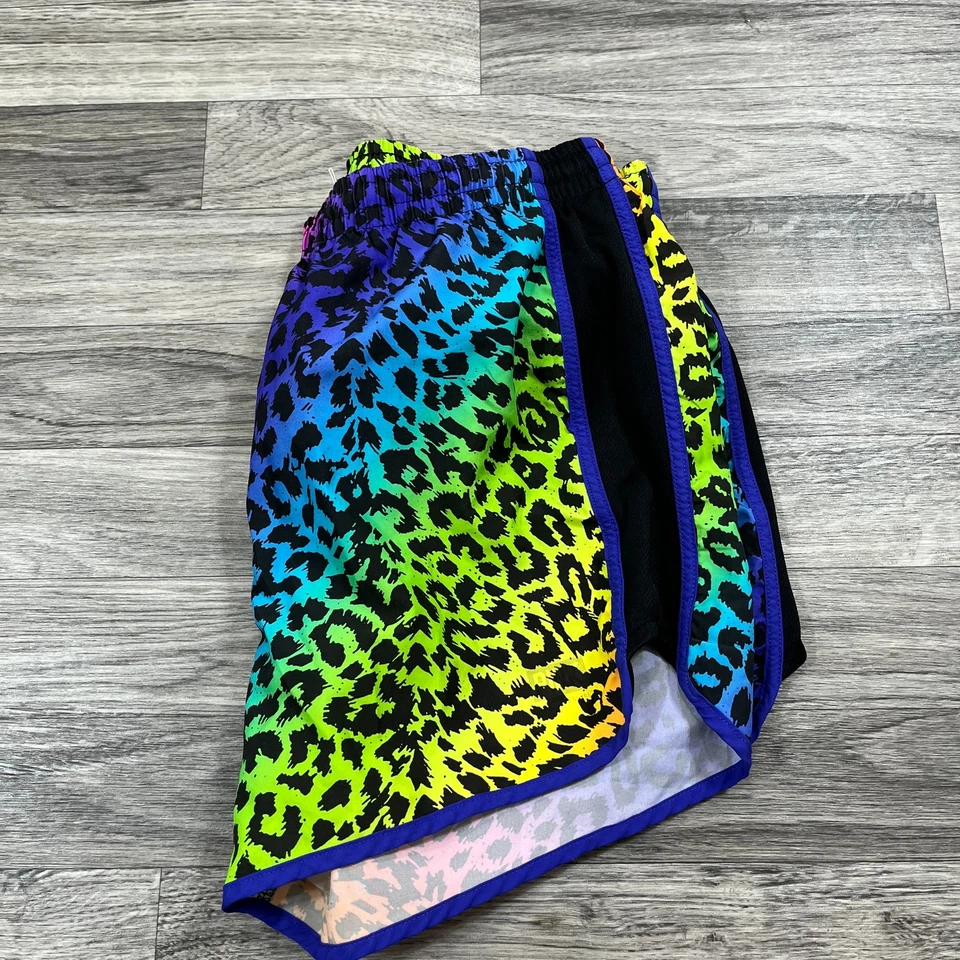 Pantalones cortos de natación para mujer ROSK by VICTORIA'S SECRET con estampado de guepardo arco iris XS Foto 2 de 4