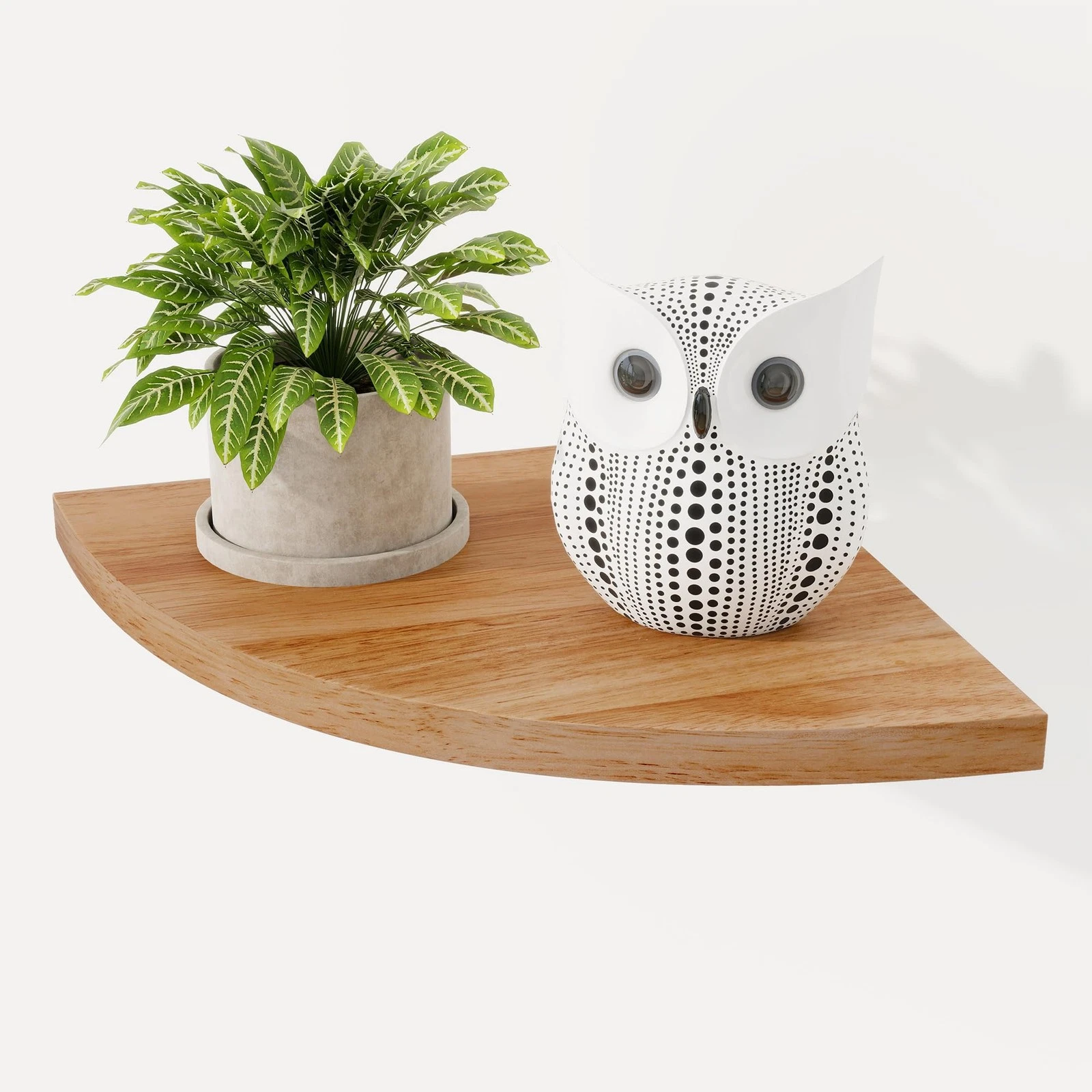 Corner Shelf Wall Mount Solid Oak Wood Floating Corner Shelves with Cable Hol...