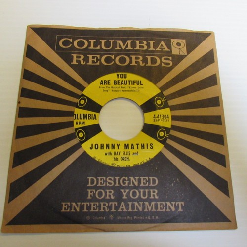 Johnny Mathis "Let's Love" (Orig.) 45rpm Record on Columbia #41304-1958-NM - Picture 2 of 6
