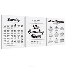 Laundry Room Decor, Laundry Signs Symbols Sign Wall Decor Set of 3, Wall Art ...