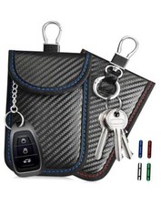 2 Pack Faraday Pouch for Key Fob, RFID Signal Blocking Bag, Car Key Red blue
