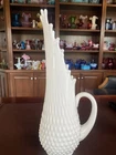 Fenton Milk Glass 15 Inch Hobnail Swung Drip Vase / Pitcher