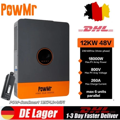 12kw 48v Solar Wechselrichter Hybrid Inverter 260a Mppt Pv 230-400vac Bms