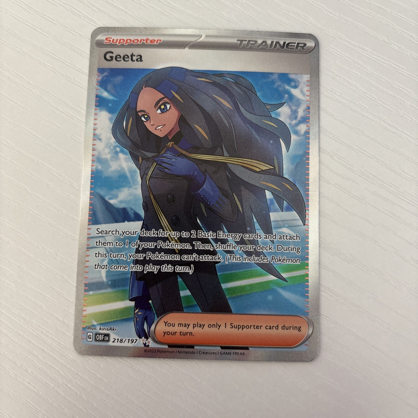 Geeta - 218/197 Ultra Rare Holo NM Pokemon SV03: Obsidian Flames