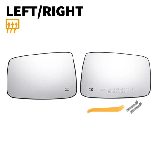 Pair Car Left Right White Mirror Glass w/ Back Heated for Dodge for Ram 1500