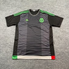 Adidas Mexico National Football Soccer Jersey Shirt Large 22x29 Black