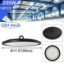10 Pack 200 Watt UFO Led High Bay Lights Warehouse Factory Industrial Fixtures