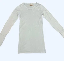 Michael Stars The Original Tee Long Sleeve Top Baby Blue One Size Fits Most