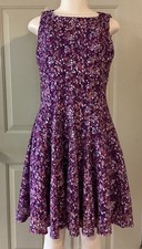 2 Danny & Nicole Womens Dresses Purple Pink. Floral Sleeveless Fit & Flare sz 10