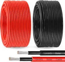 Solar Panel Wire 10 Awg(6Mm?) - Solar Extension Cable 100Ft Black & 100Ft Red 10