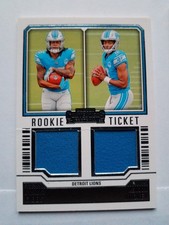 2023 Panini Contenders Rookie Ticket Dual Swatches Jahmyr Gibbs, Hendon Hooker 