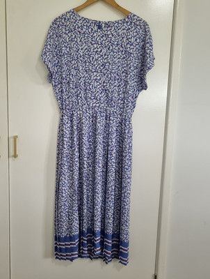 Vintage Dolina Dress Size 16, Blue Pleated Skirt Retro Rockabilly